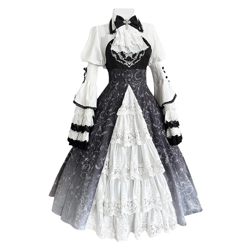 ◎クラシカル貴族風ロングドレス ロリータ 姫 撮影 イベント レトロ ビンテージ Amazon.co.jp: [VVRPWASSLY] ワンピース 貴族 宮廷風 レトロ